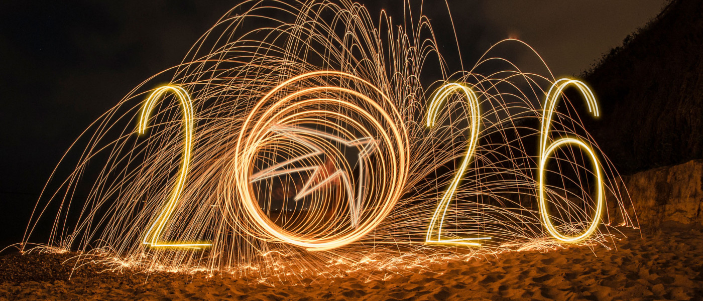 2026 écrit en feu de bengale