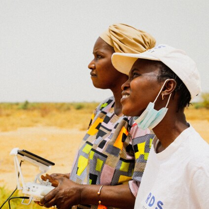 Women using drones