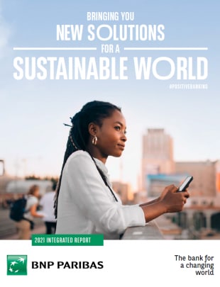 Bringing you new solutions for a sustainable world : cover of the 2021 Integrated report