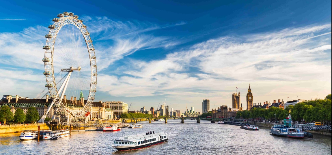 Westminster Parliament and the Thames  in the UK