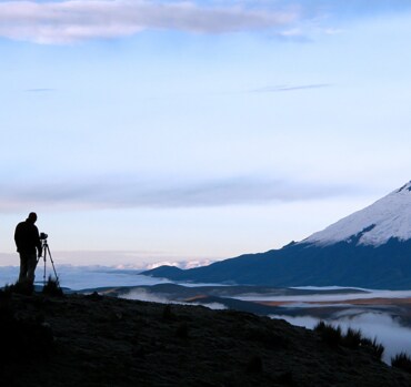 LIFE WITHOUT ICE - Summit of Cotopaxi volcano (5900 m) covered in snow in Ecuador