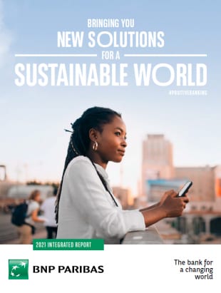 Bringing you new solutions for a sustainable world : cover of the 2021 Integrated report