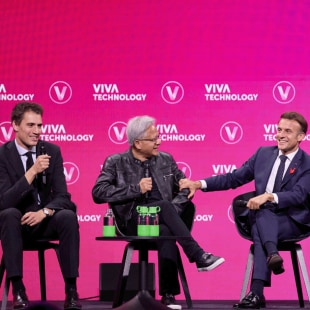2025 VIVA Technology Conférence main stage Nvidia/ French Président E Macron