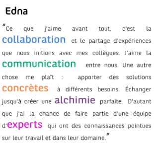 Les mots clés d'Edna en FR