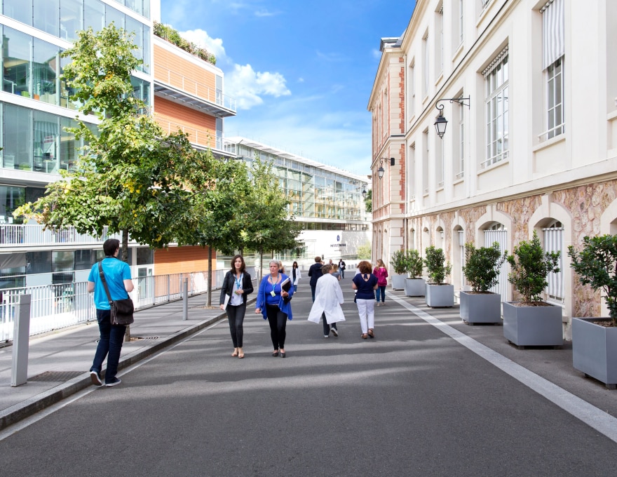 Allée entre le Centre François Jacob et l'aile Bertrand