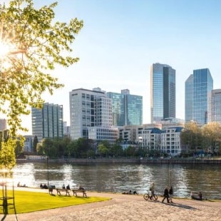 Allemagne Francfort-sur-le-Main Maison Rivières Ponts Villes photo rivière, pont, Bâtiment