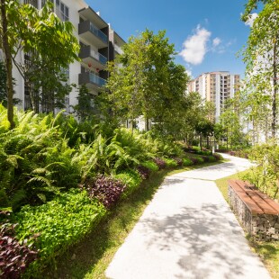 Communauté de logements modernes vertes à Londres