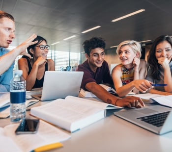 Students working together on academic project