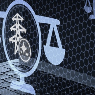 Balance with an electric line in the center