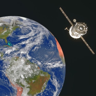 Satelite orbiting planet Earth