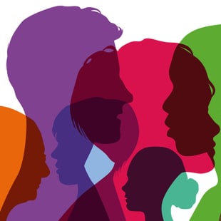 Head of peolle with different colors