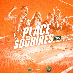 Roland-Garros 2021 - Place aux sourires : 1000 places offertes aux jeunes